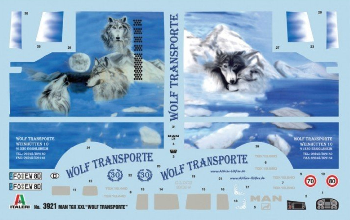 Italeri MAN TGX XXL "Wolf Transport" 1/24th Scale Plastic Kit - 3921