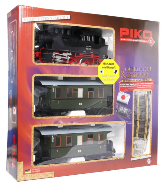 PIKO G - Passenger Train Br 80 Starter Set ( Incl. Sound + Steam) - 37125