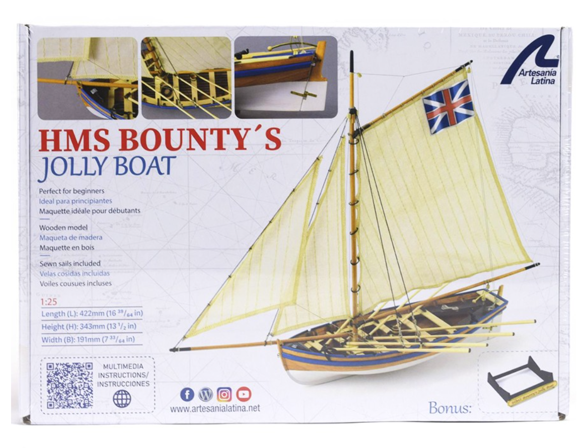 Artesania Latina HMS Bounty's Jolly Boat 1:25 Wood Model Kit
