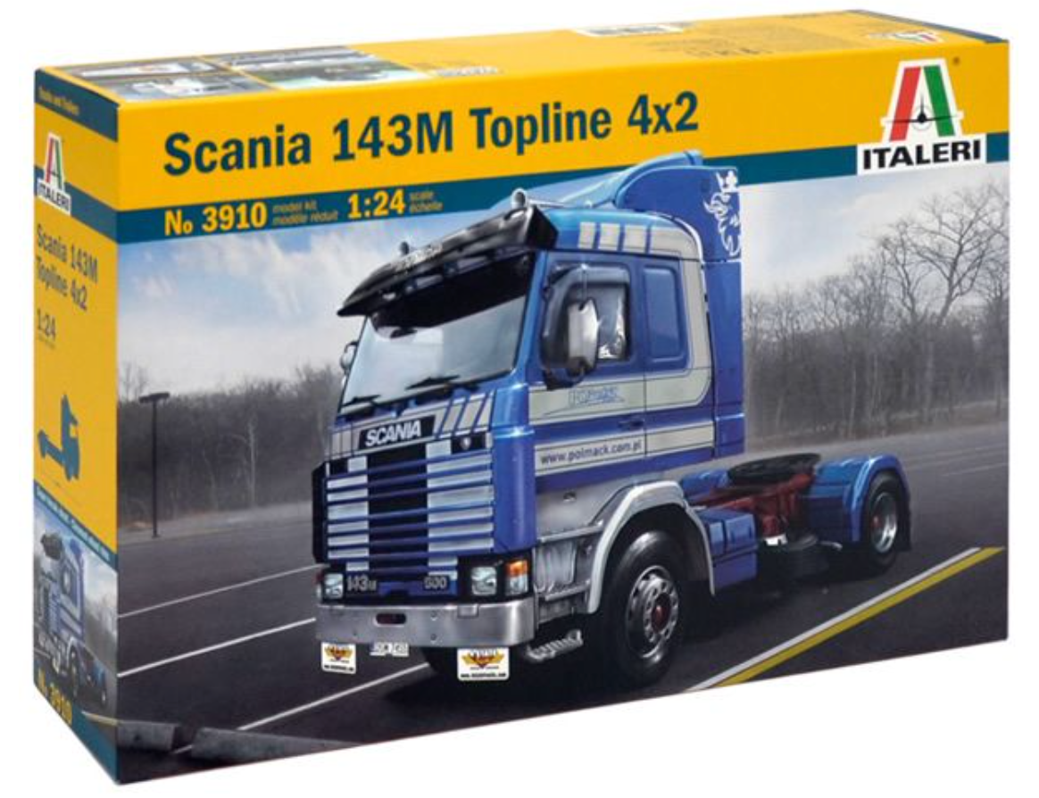 Italeri 1/24th Scania 143M Topline 4x2 Scale Plastic Kit - 3910