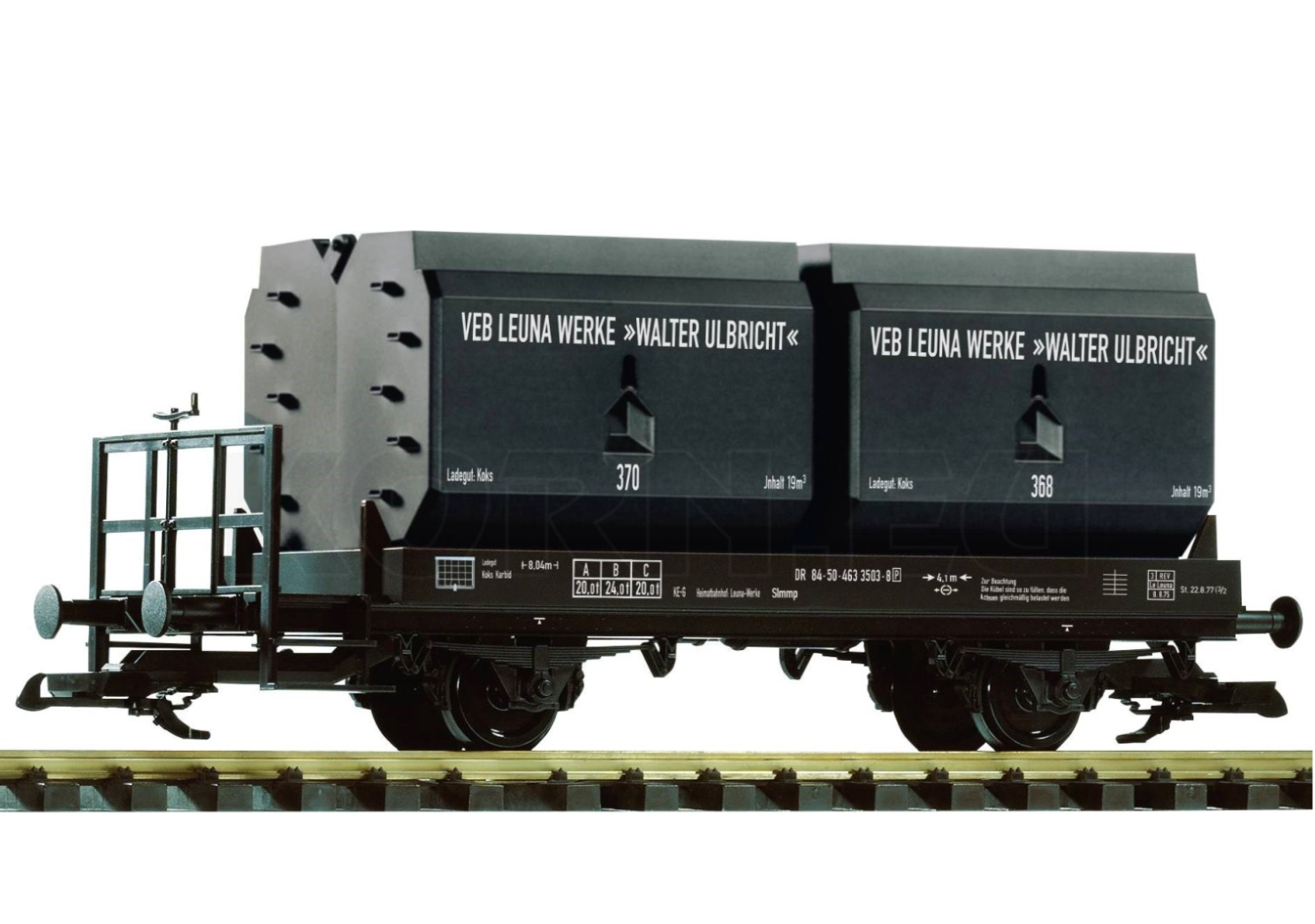 PIKO G Scale DR IV Coal Container Car with brake platform - 37773 ...