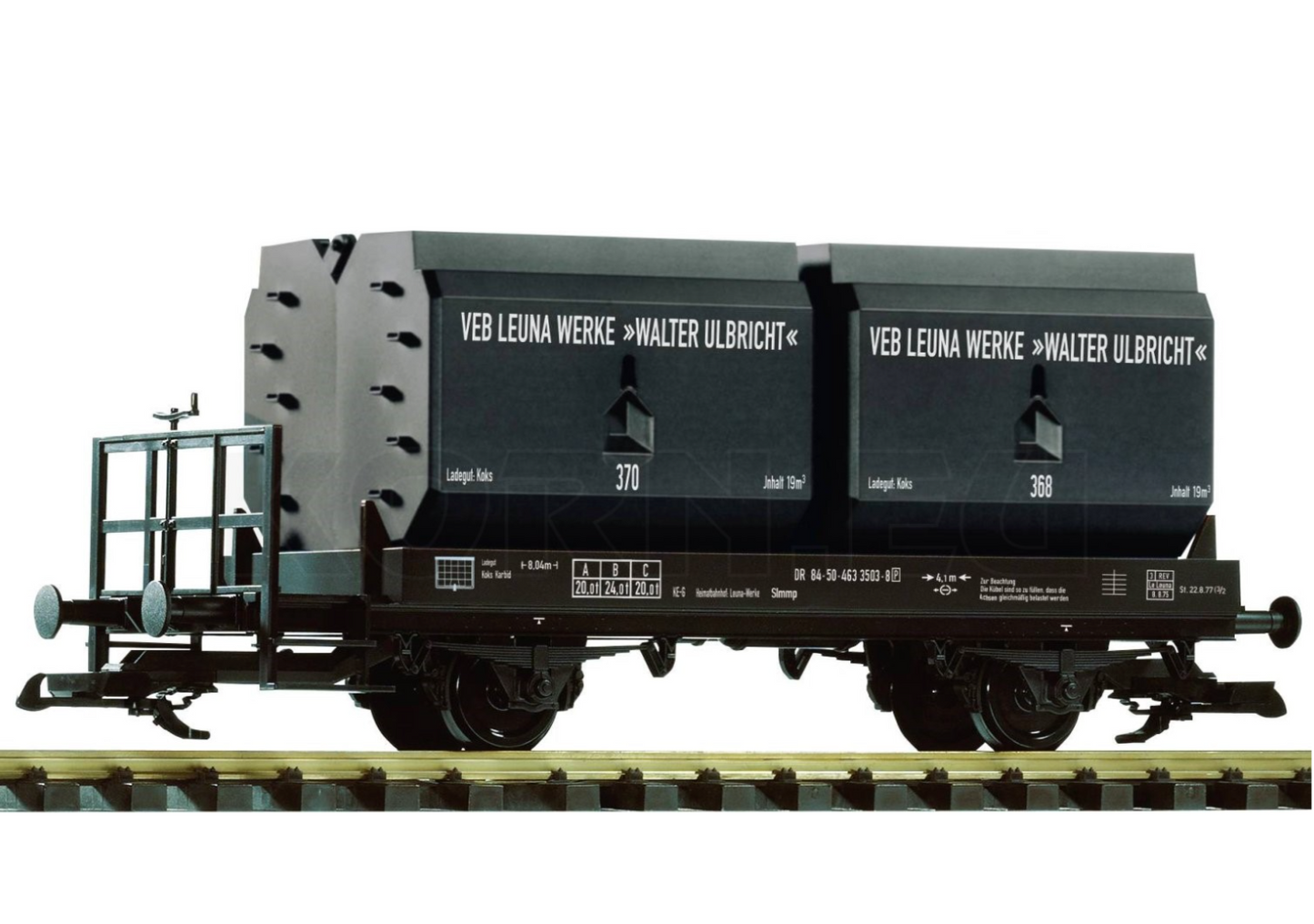 PIKO G Scale DR IV Coal Container Car with brake platform - L37773